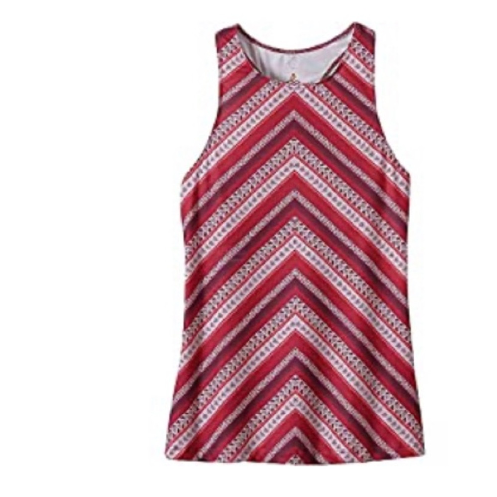 Prana printed racer back tee. Size Small color pink